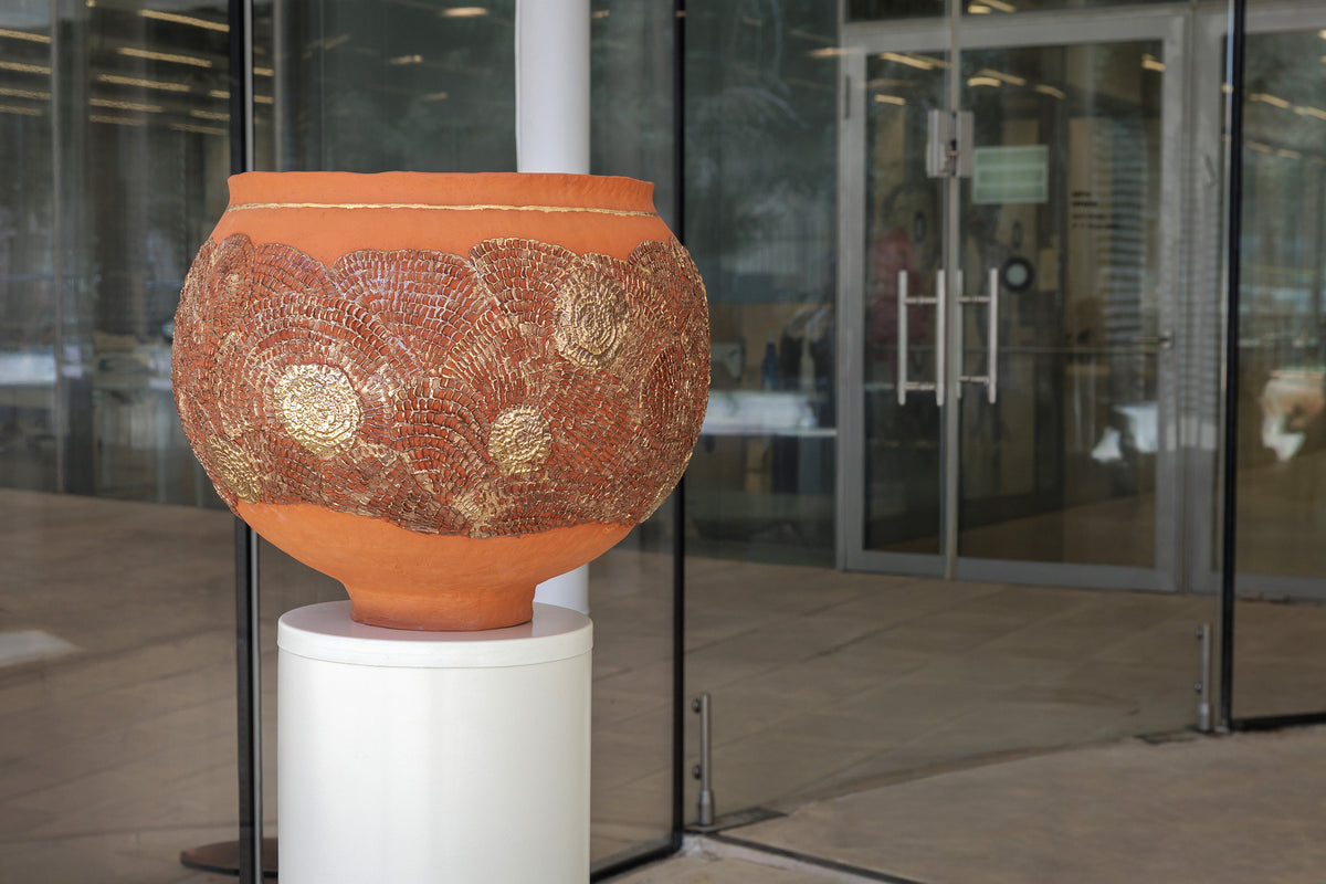 Terracotta Golden Jar
