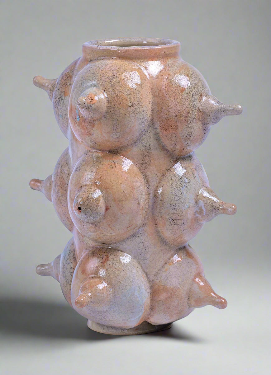 Bold & Witty: Breast Form Crackle Vase