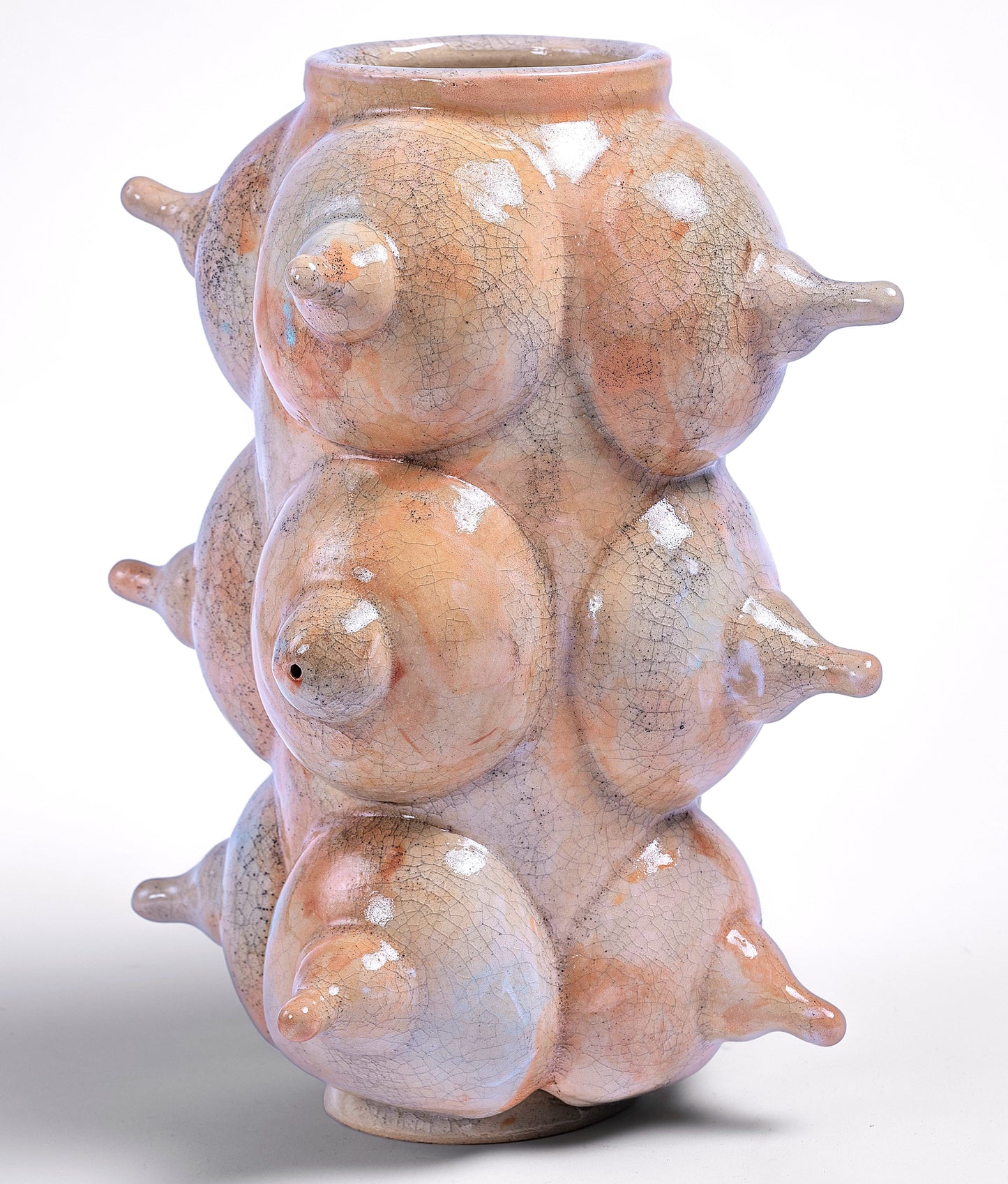 Bold & Witty: Breast Form Crackle Vase
