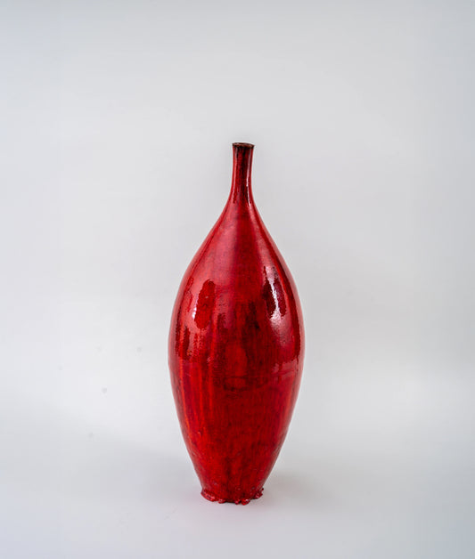 Big Red Ceramic Bottle