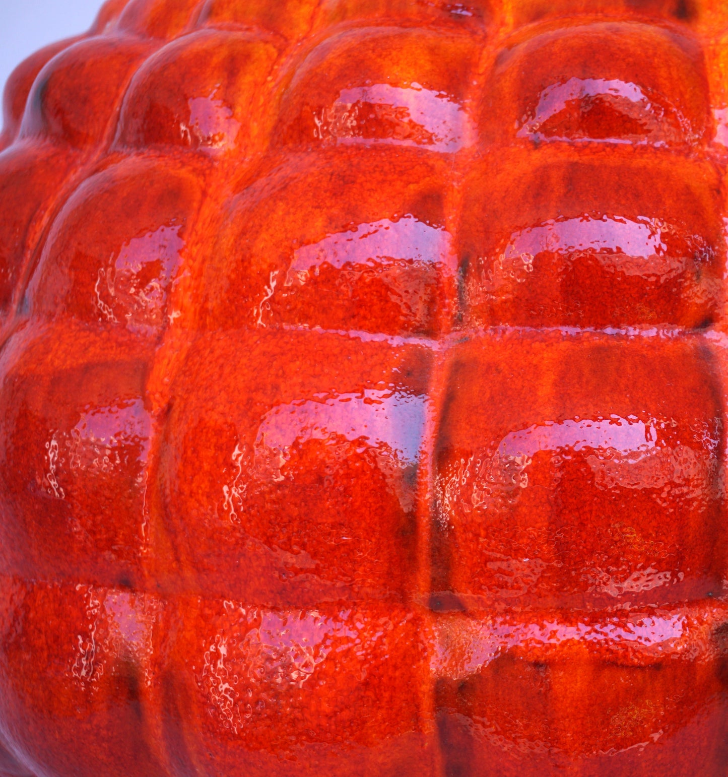 Orange-Red Pomegranate Ceramic Container