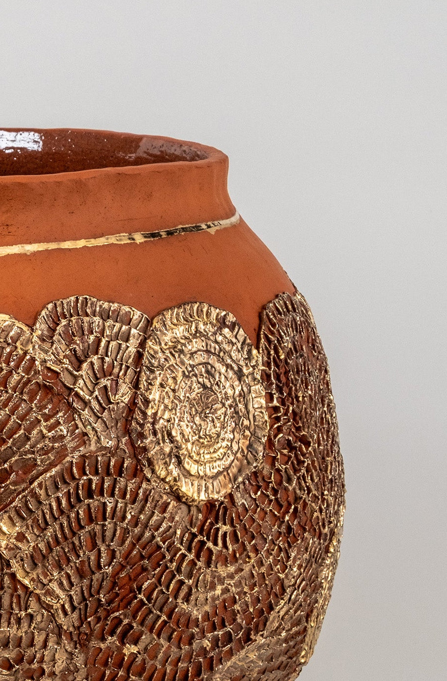 Terracotta Golden Jar