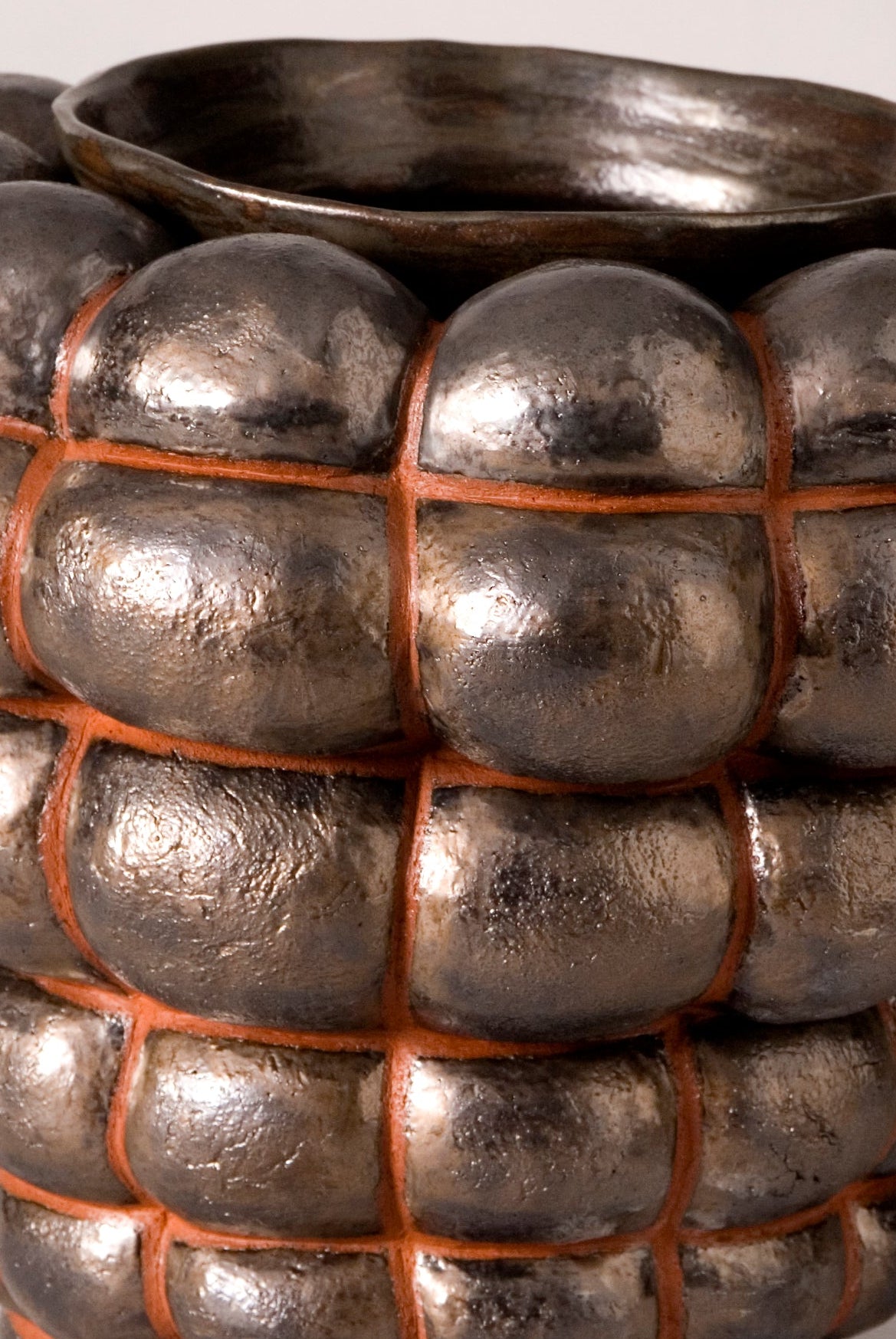 Large Black Vase with Bumps